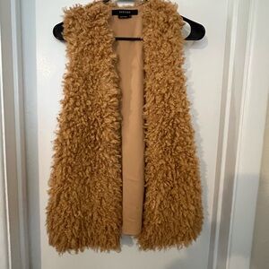 Women's Tan Faux Fur Vest